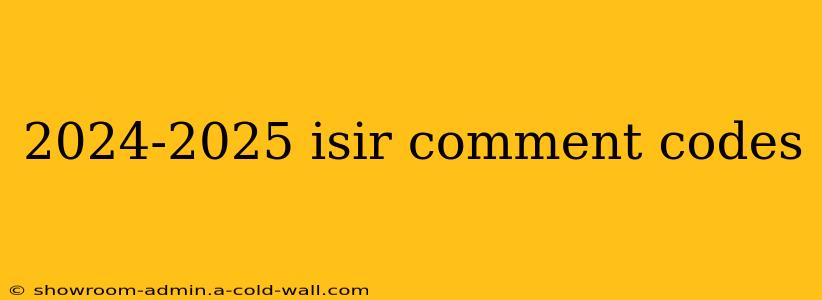 2024-2025 isir comment codes