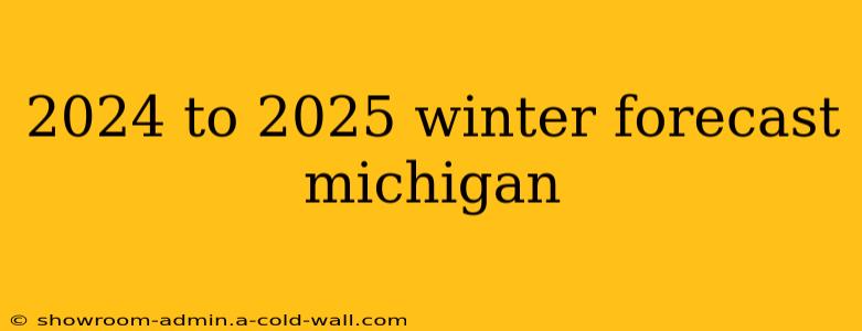 2024 to 2025 winter forecast michigan