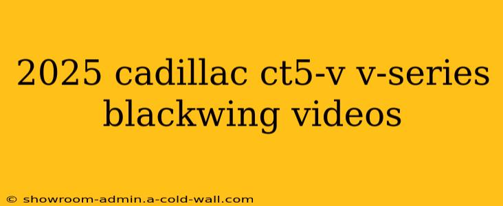 2025 cadillac ct5-v v-series blackwing videos