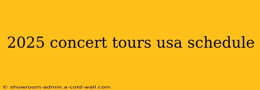 2025 concert tours usa schedule