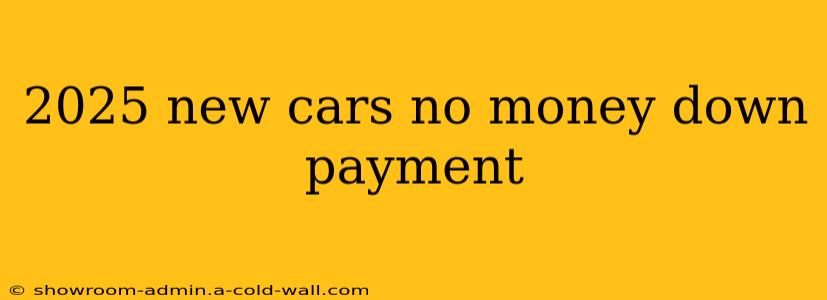 2025 new cars no money down payment