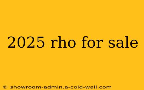 2025 rho for sale