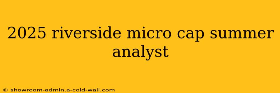 2025 riverside micro cap summer analyst