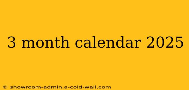 3 month calendar 2025