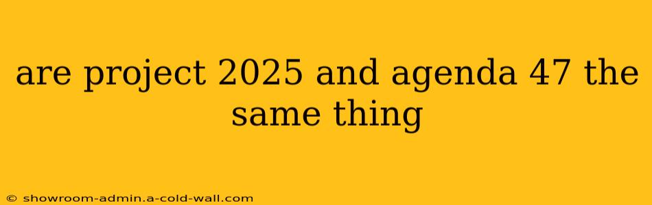 are project 2025 and agenda 47 the same thing