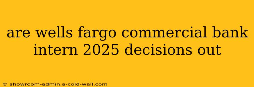 are wells fargo commercial bank intern 2025 decisions out