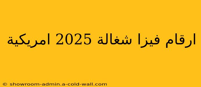 ارقام فيزا شغالة 2025 امريكية