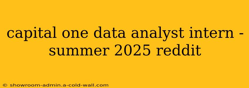 capital one data analyst intern - summer 2025 reddit