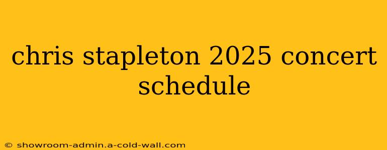 chris stapleton 2025 concert schedule