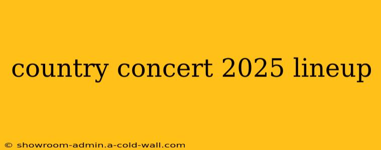 country concert 2025 lineup