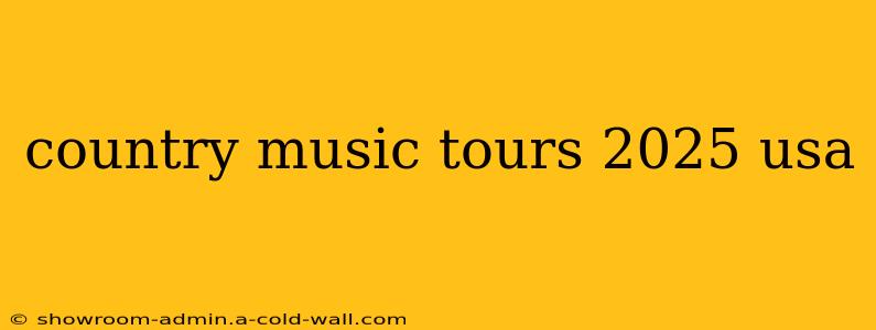 country music tours 2025 usa