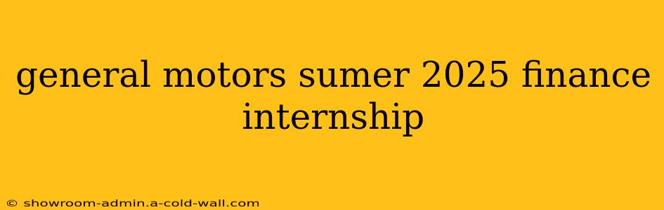 general motors sumer 2025 finance internship