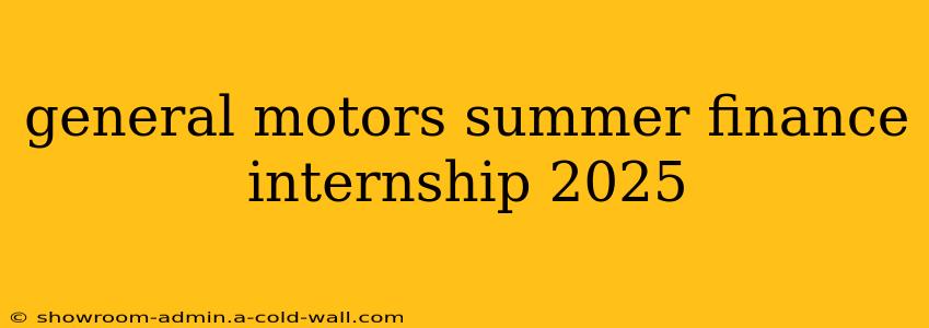 general motors summer finance internship 2025