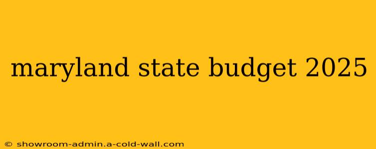 maryland state budget 2025