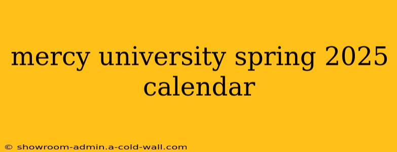 mercy university spring 2025 calendar