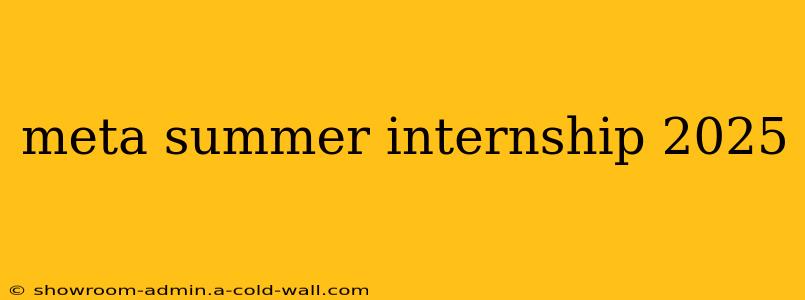 meta summer internship 2025