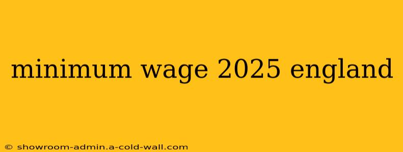 minimum wage 2025 england