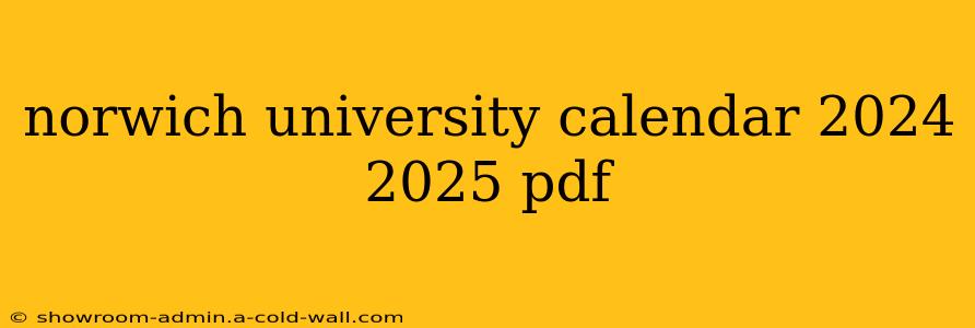 norwich university calendar 2024 2025 pdf