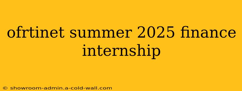 ofrtinet summer 2025 finance internship