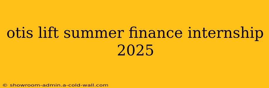 otis lift summer finance internship 2025