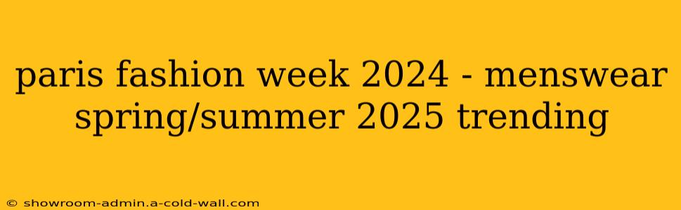 paris fashion week 2024 - menswear spring/summer 2025 trending