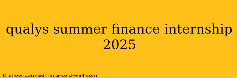 qualys summer finance internship 2025