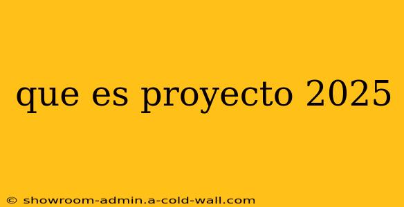 que es proyecto 2025