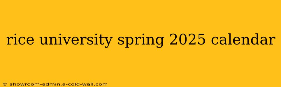 rice university spring 2025 calendar