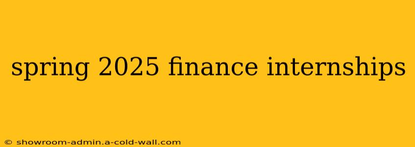 spring 2025 finance internships