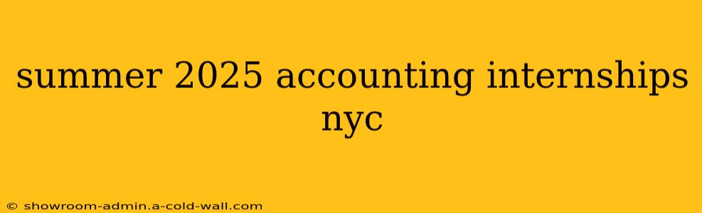 summer 2025 accounting internships nyc