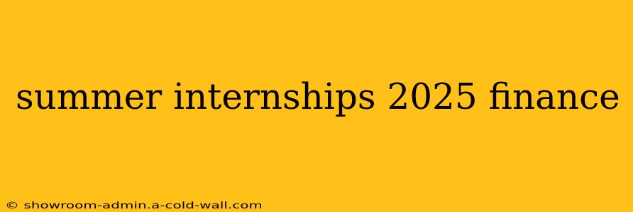 summer internships 2025 finance