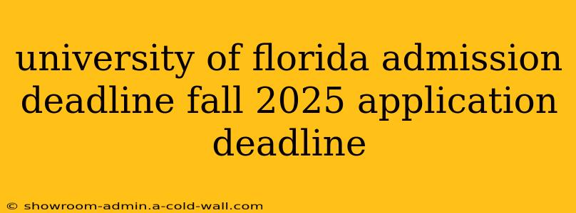 university of florida admission deadline fall 2025 application deadline