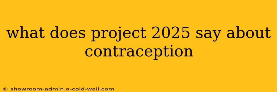 what does project 2025 say about contraception