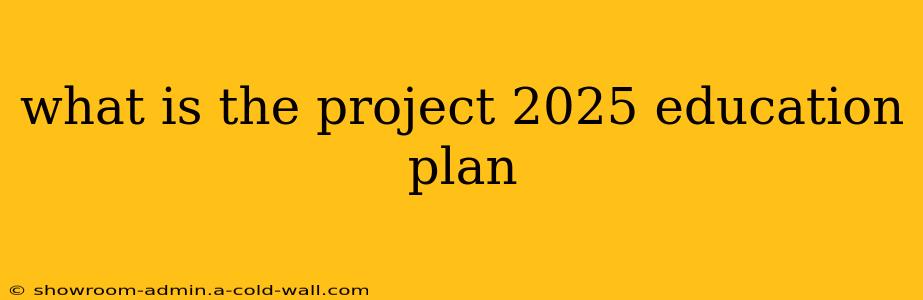 what is the project 2025 education plan