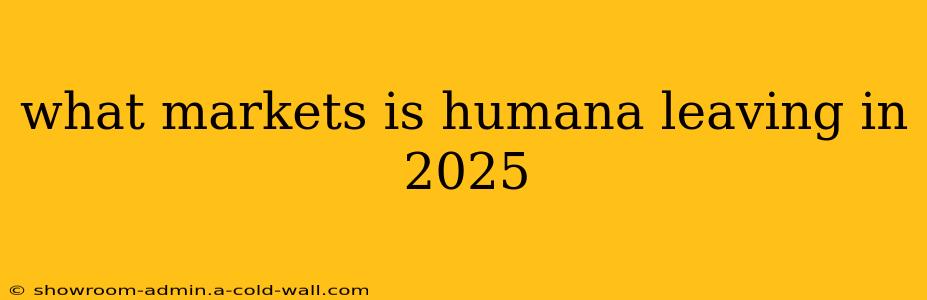 what markets is humana leaving in 2025