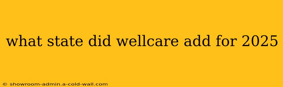 what state did wellcare add for 2025