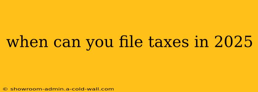 when can you file taxes in 2025