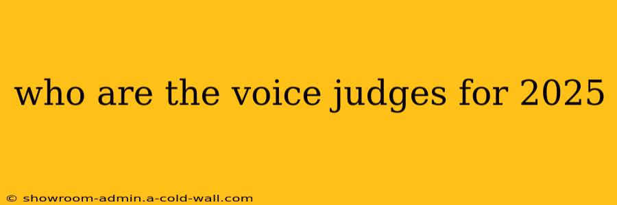 who are the voice judges for 2025